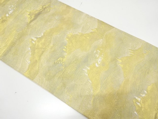 JAPANESE KIMONO / ANTIQUE FUKURO OBI / SILK / WOVEN TREES